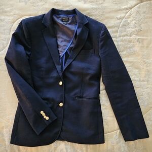 JCrew classic boys navy wool blazer size 16 with brass buttons